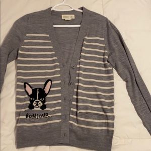 Kate Spade Broome St. Bonjour Frenchie Cardigan